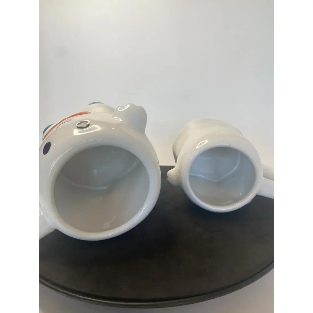 Hyde & Eek Mug Halloween Ghost Mini Ghost Mug Orange Bow tie Teal Feet